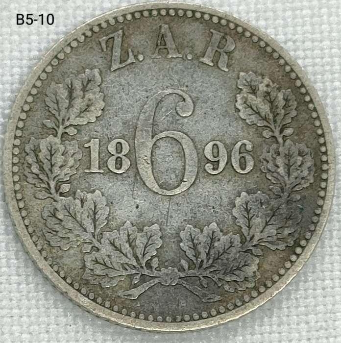 1896 ZAR sixpence - .925 coin
