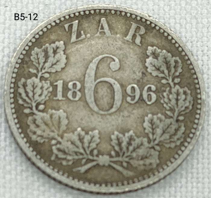 1896 ZAR sixpence - .925 coin