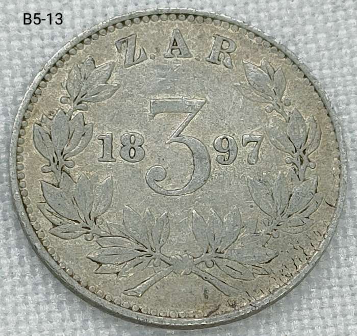 1897 ZAR threepence - .925 coin