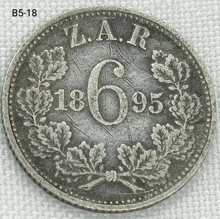 1895 ZAR sixpence - .925 coin