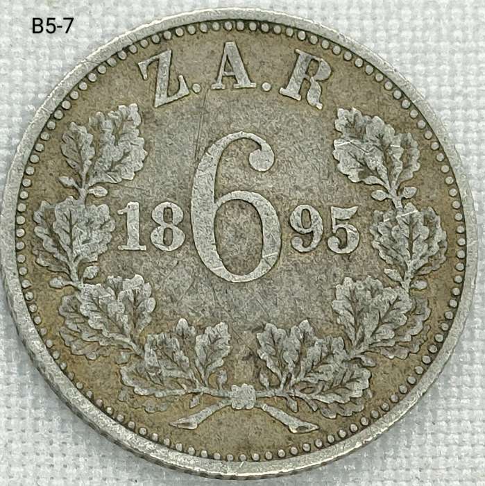 1895 ZAR sixpence - .925 coin