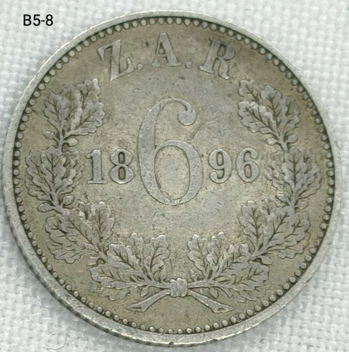 1896 ZAR sixpence - .925 coin