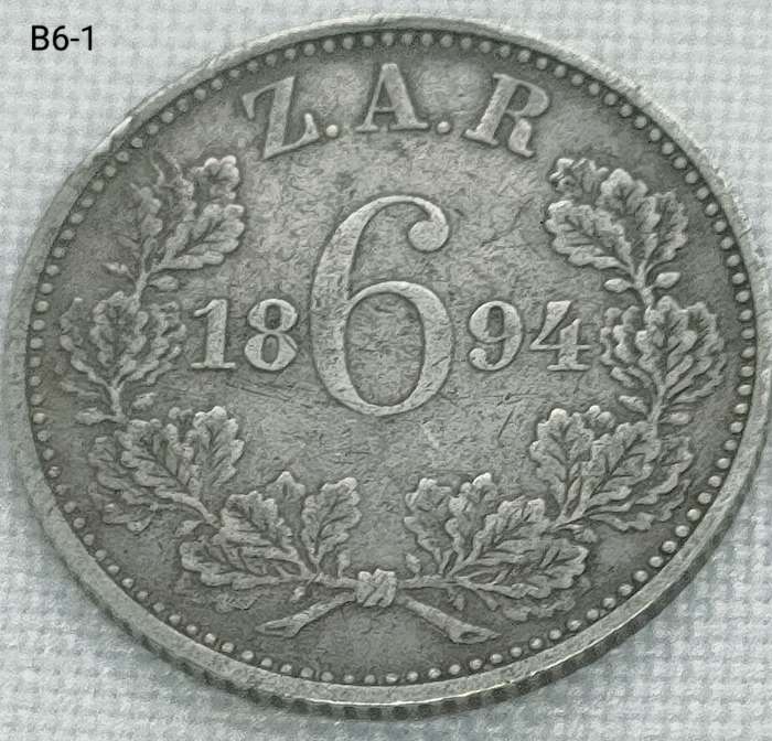 1894 ZAR sixpence - .925 coin