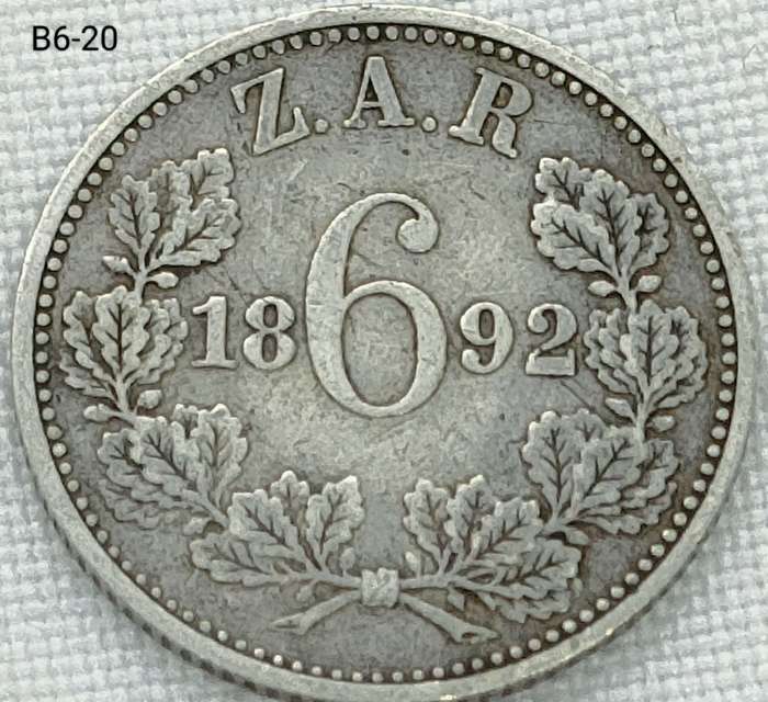 1892 ZAR sixpence - .925 coin