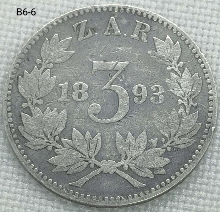1893 ZAR threepence - .925 coin