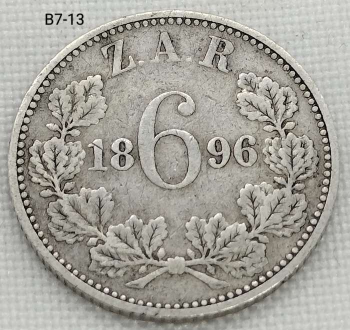 1896 ZAR sixpence - .925 coin