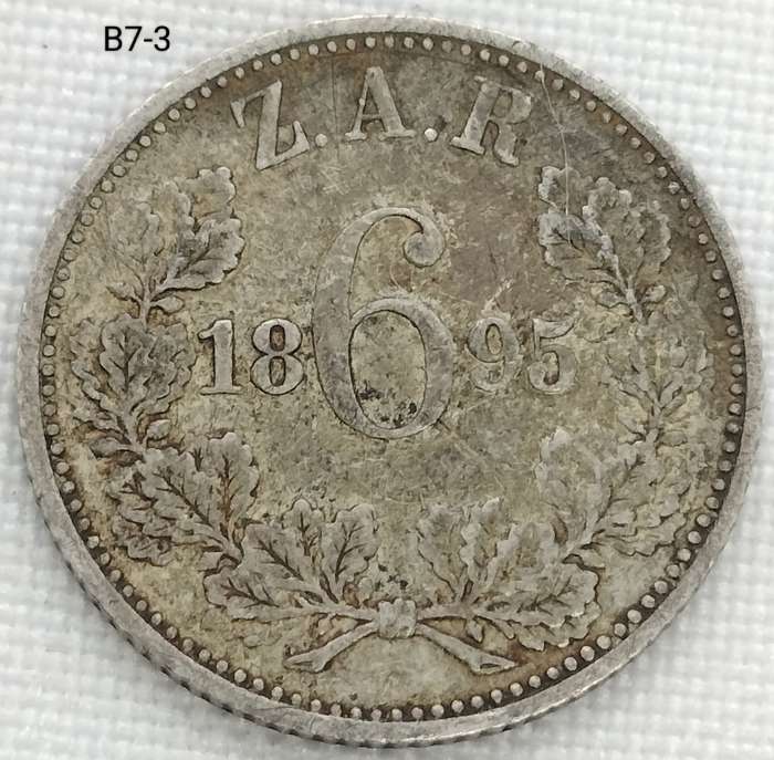 1895 ZAR sixpence - .925 coin