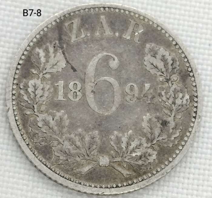 1894 ZAR sixpence - .925 coin