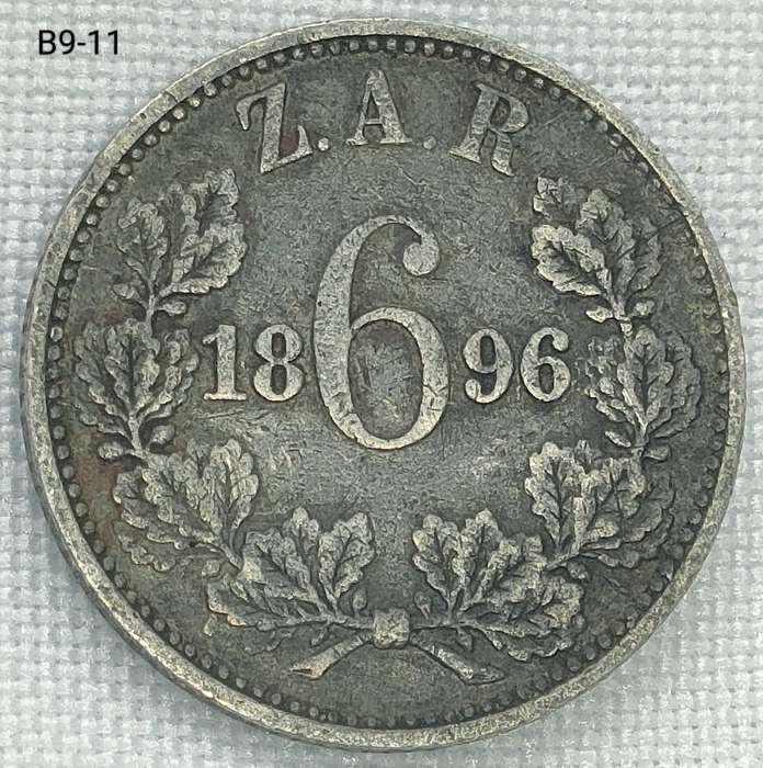 1896 ZAR 1 sixpence - .925 coin