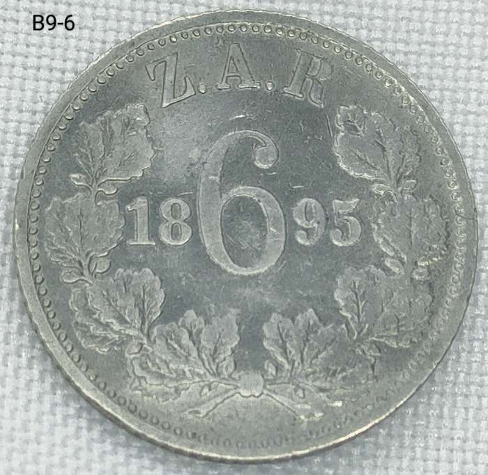 1895 ZAR sixpence - .925 coin