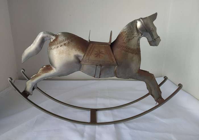 Vintage tin Rocking horse-beautiful item-460 length and 310 mm height