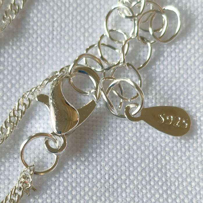 Sterling silver ankle bracelet- 925 stamped - 2.44g - double strand