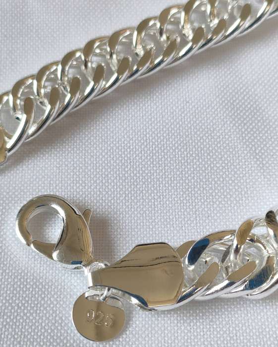 Sterling silver bracelet- 925 stamped - 19.5 cm - 30.86g - Cuban link bracelet- heavy
