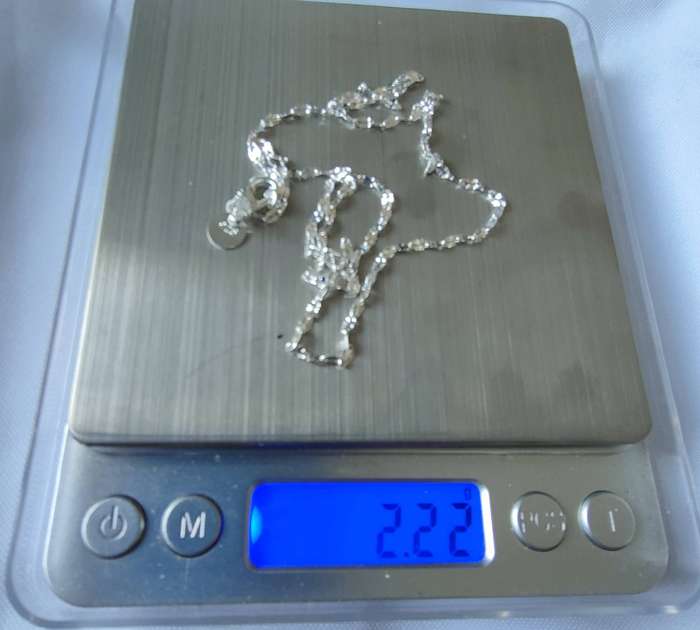 Sterling silver necklace- 925 stamped - 50 cm - 2.22g - intricate flowery design