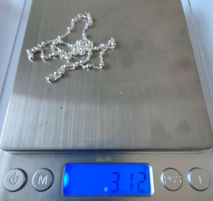Sterling silver necklace- 925 stamped - 50 cm - 3.12g - link design interspaced with silver beads