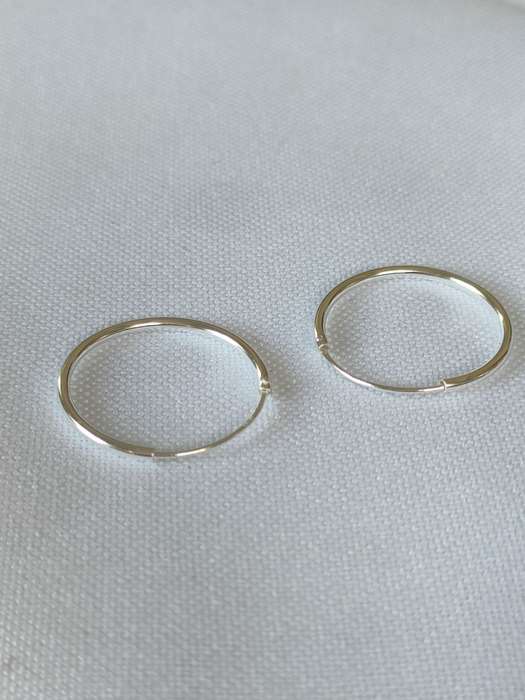 New Sterling Silver Plain earrings - medium hoops - 925 stamped