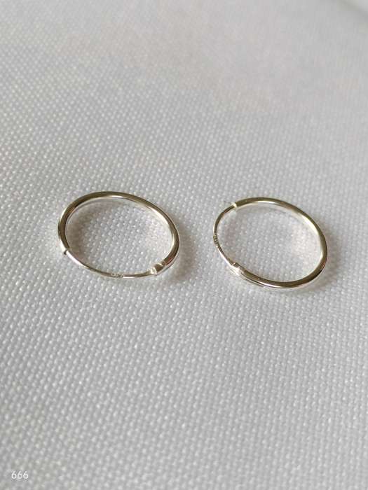 New Sterling Silver plain small hoop earrings - 925 stamp