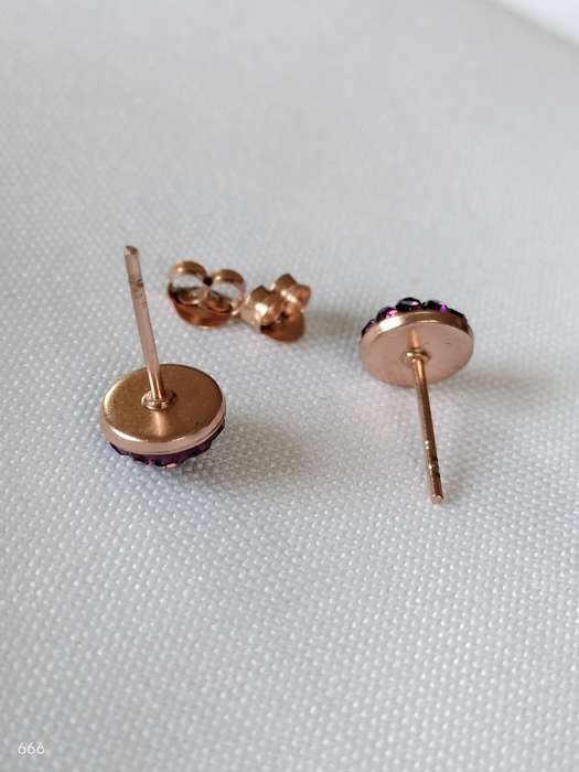 New Sterling Silver with Rose Gold overlay Austrian Crystal earrings: Gorgeous design