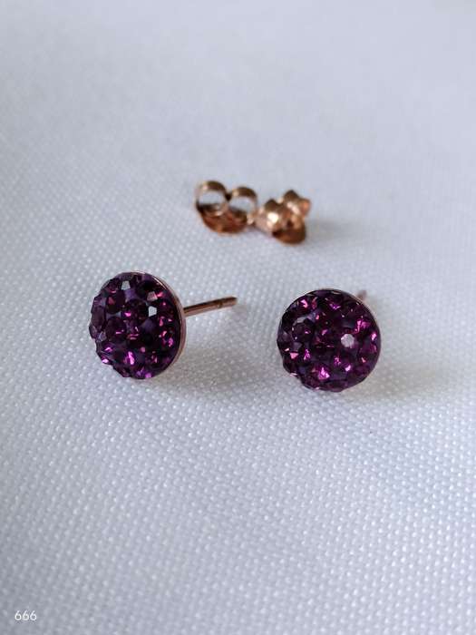New Sterling Silver with Rose Gold overlay Austrian Crystal earrings: Gorgeous design