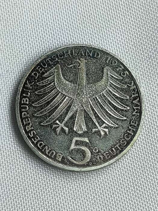 Bundesrepublik Deutschland 1975: 5 Mark (.625): Albert Schweitzer": Non-circulating coin