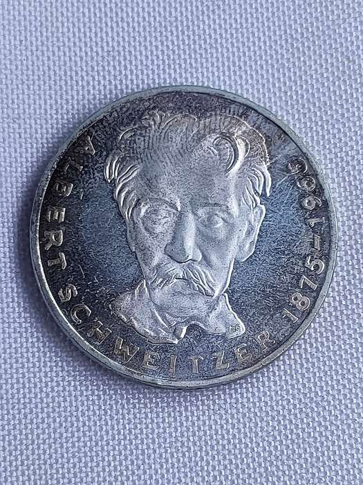 Bundesrepublik Deutschland 1975: 5 Mark (.625): Albert Schweitzer: Non-circulating coin