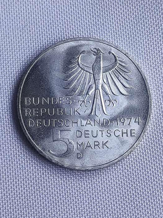 Bundesrepublik Deutschland 1974: 5 Mark (.625): Immanuel Kant: Non-circulating coin