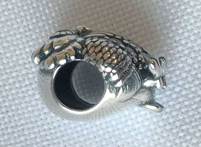 Sterling Silver Owl charm with exquisite detail and gemstone eyes -hallmarked