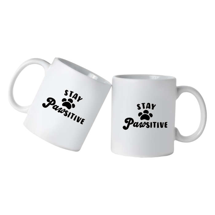Printed Mug -Stay Pawsitive Printed Mug