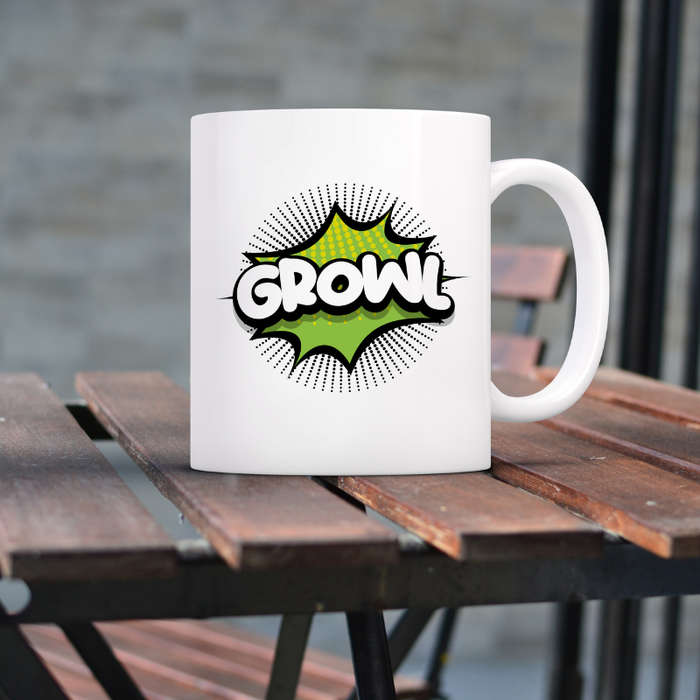 Printed Mug -Growl Printed Mug