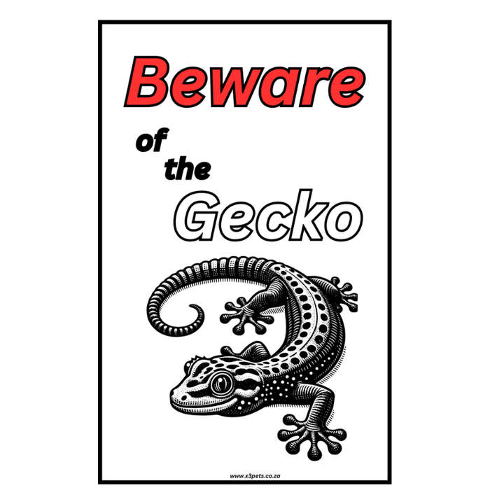 Beware of the Gecko Sign (30cm x 20cm x1mm Wide ) A4 Size