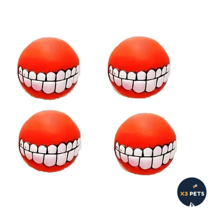 Grinning Dog Balls pack of 4 Mixed Color Combo