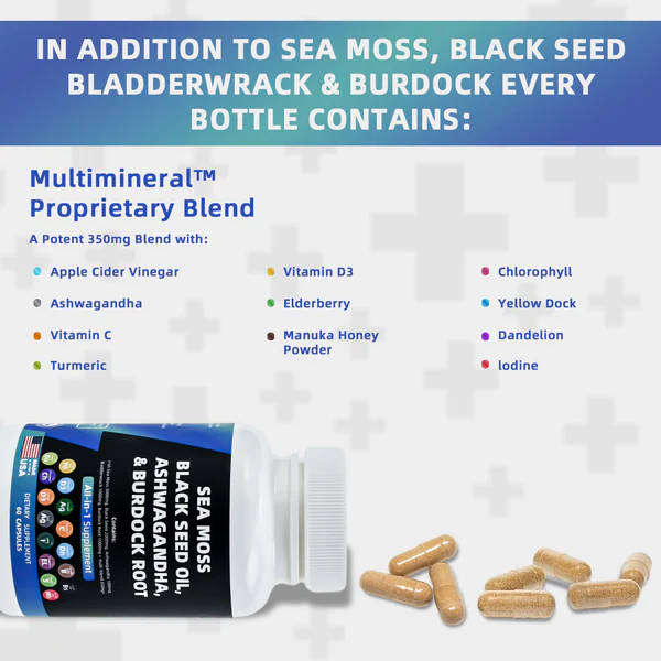BIYODE - Sea Moss Black Seed Oil Ashwagandha & Burdock Advanced Immune Formula