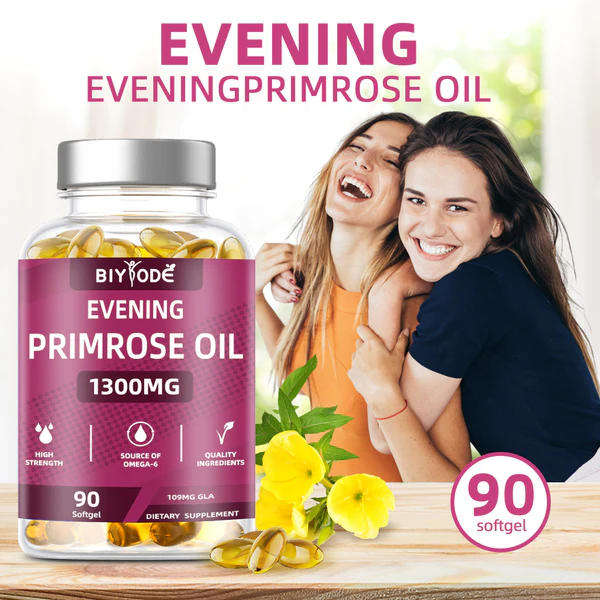 Improve skin elasticity Gently support women through the menstrual cycle 1300Mg Evening Primrose Oil