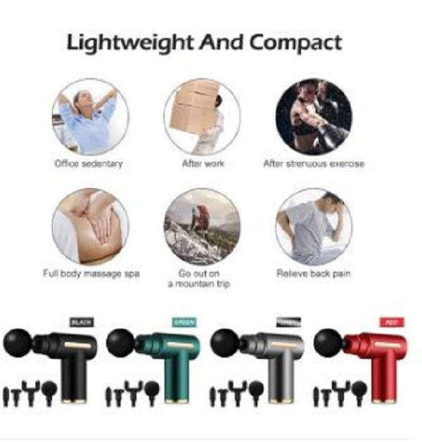 Rechargeable 4 Heads Portable Muscle Massage Gun Percussion Massager