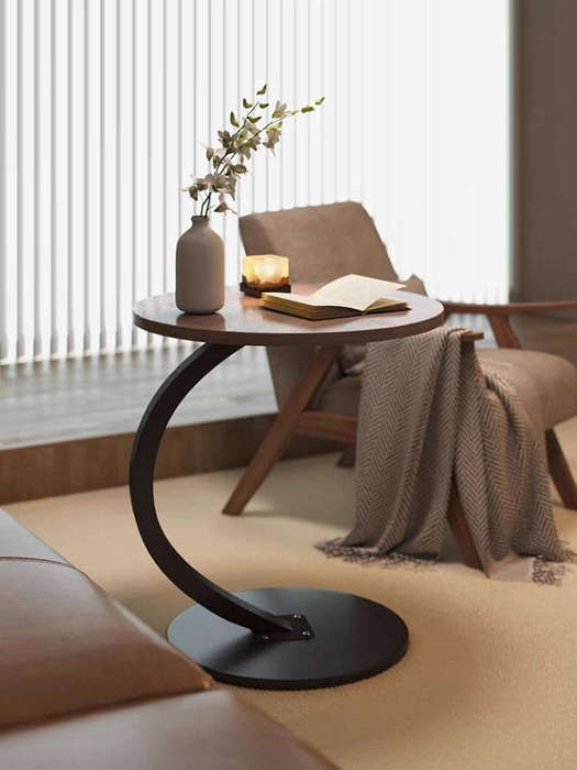 Small C-Shape Sofa Side Table Couch Laptop End Table Coffee Tea Snack Desk