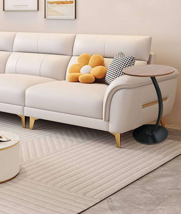 Small C-Shape Sofa Side Table Couch Laptop End Table Coffee Tea Snack Desk