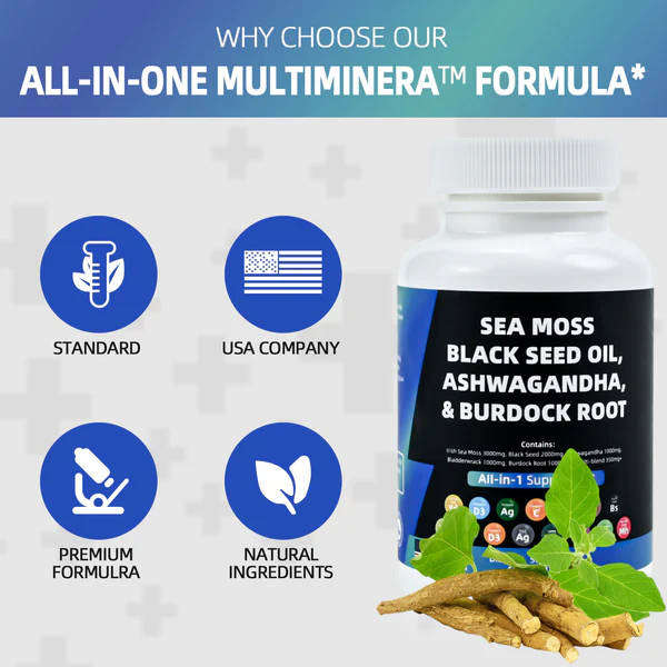 BIYODE - Sea Moss Black Seed Oil Ashwagandha & Burdock Advanced Immune Formula
