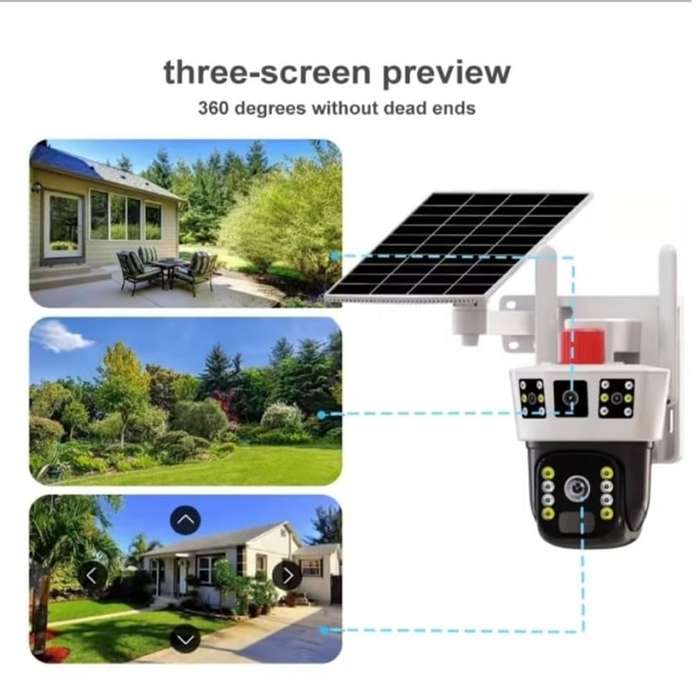 3 Screens Outdoor 4G Solar CCTV Camera, Outdoor Security Solar CCTV 4G Camera,Vision Recording