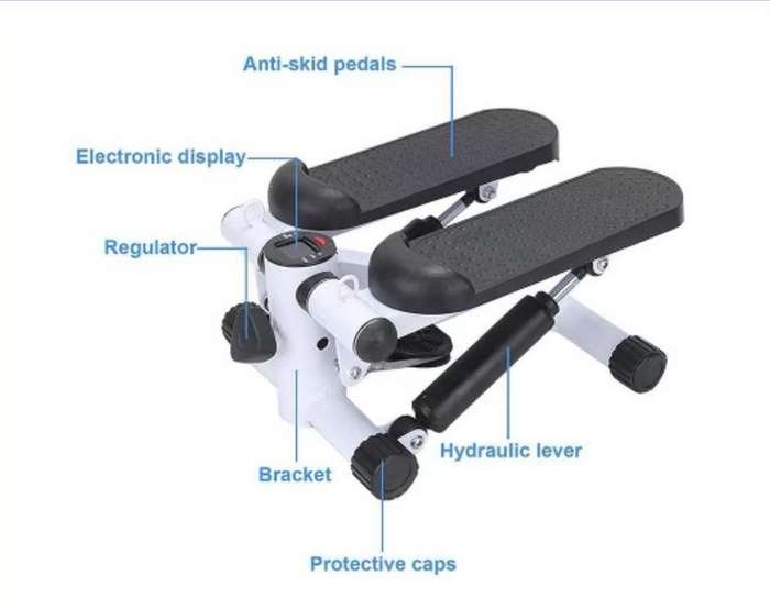Mini Fitness Stepper with LCD Display and Resistance Bands for Home Fitness