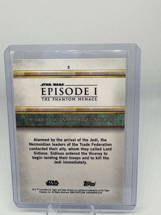Topps Chrome Sapphire 2024 Star Wars TPM - The Trade Federation's Mysterious Conspirator 86/99 #2