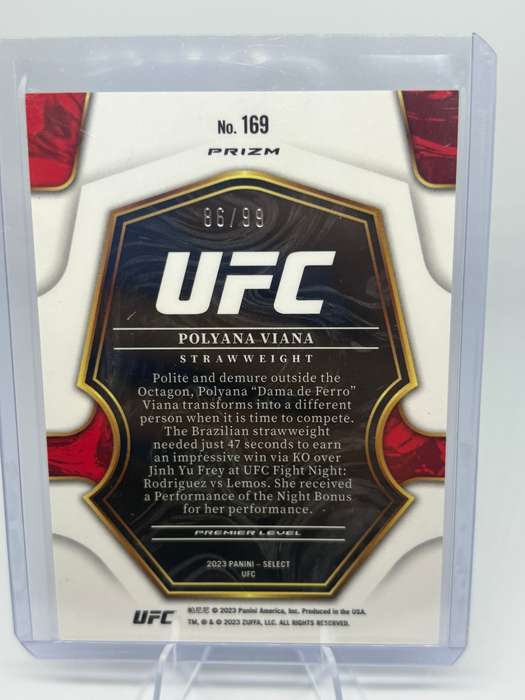 2023 Panini Select UFC - Polyana Viana Rookie 86/99 Purple Prizm #169