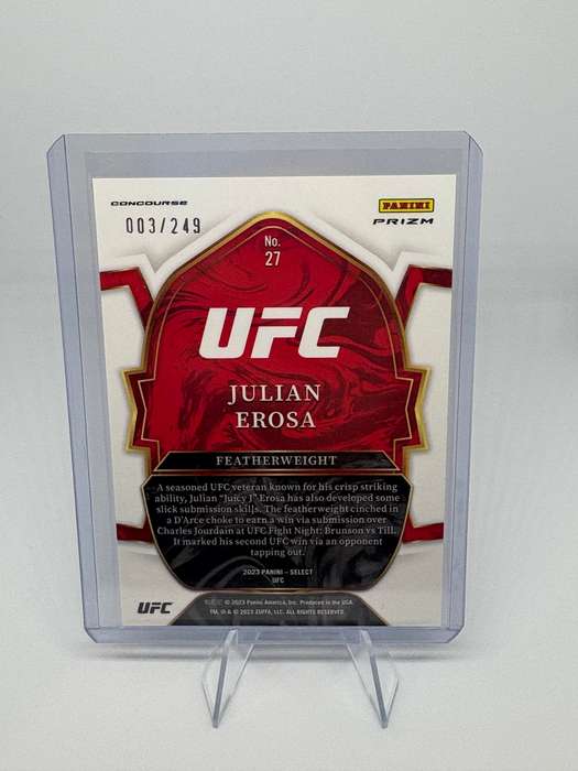 2023 Panini Select UFC - Julian Erosa Light Blue Prizm 3/249 #27