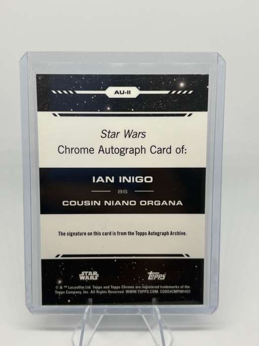 2024 Topps Chrome Star Wars - Cousin Niano Organa (Ian Inigo) Chrome Autograph Card #AU-II