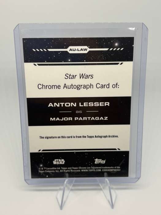 2024 Topps Chrome Star Wars - Major Partagaz (Anton Lesser) Chrome Autograph Card #AU-LAW