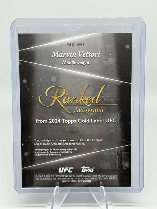 2024 Topps UFC Gold Label - Marvin Vettori Ranked Auto 7/25 #RIK-MVI