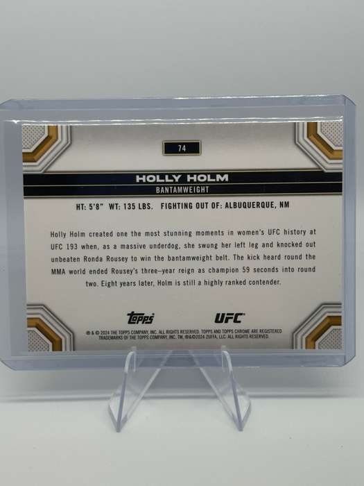2024 Topps Chrome UFC - Holly Holm Blue Wave Refractor 29/75 #74