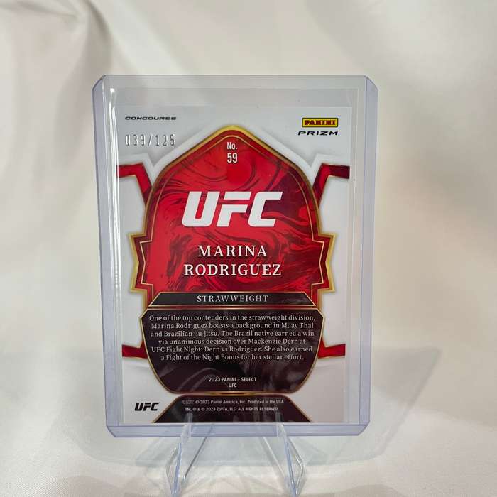 2023 Panini Select UFC Marina Rodriguez 39/125 White Prizm #59