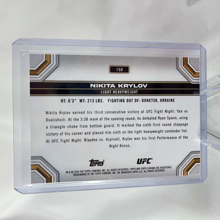 2024 Topps Chrome UFC - Nikita Krylov Green Refractor 70/99 #150