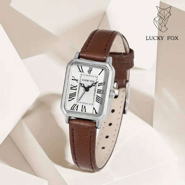 Vintage Style Quartz Wrist Watch - Brown Strap
