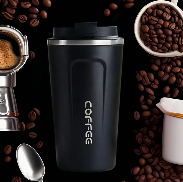 Two Stainless Steel Tumblers with Leakproof Lid for hot and cold drinks